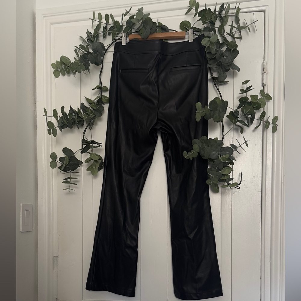 LOFT Black Faux Leather Pants - Picture 2 of 5